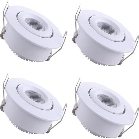 4er-pack Mini-led-einbaustrahler, 1 W Warmweiß 3000 K – Ø 52 Mm Für Decken Und Schaufenster – Ausschnittdurchmesser Ø 45–50 Mm – 120 Lumen