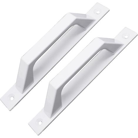 Praktischer Tür-/schrank-/gartenhausgriff Aus Aluminiumlegierung, Künstlerischer Industriestil, Mit Schrauben (weiß)