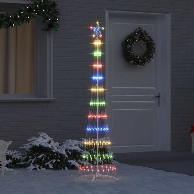 vidaXL LED Weihnachtsbaum Mehrfarbig 51 x 51 x 190 cm Metall 42018774