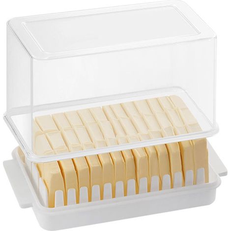 Butterdose Mit Transparentem Deckel, Butterschneider Und Käsebehälter Für Die Küche, Kühlschrankgeeignet.
