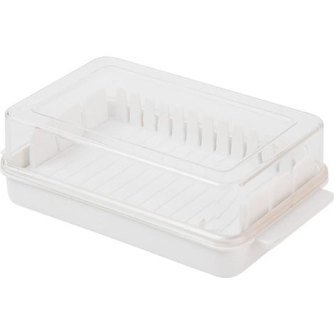 Butterdose Mit Deckel Für Den Kühlschrank, Ideal Zum Aufbewahren Und Einfachen Schneiden Von Butter, Weiß.