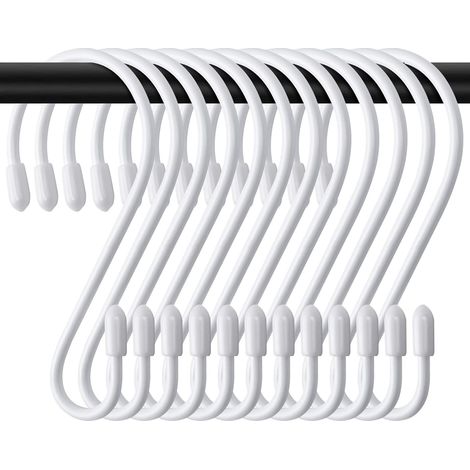 Set Mit 12 Weißen, 8 Cm Langen S-förmigen Haken, Kleine Küchenhaken Aus Metall, Maximale Traglast 5 Kg, S-förmige Kleiderhaken