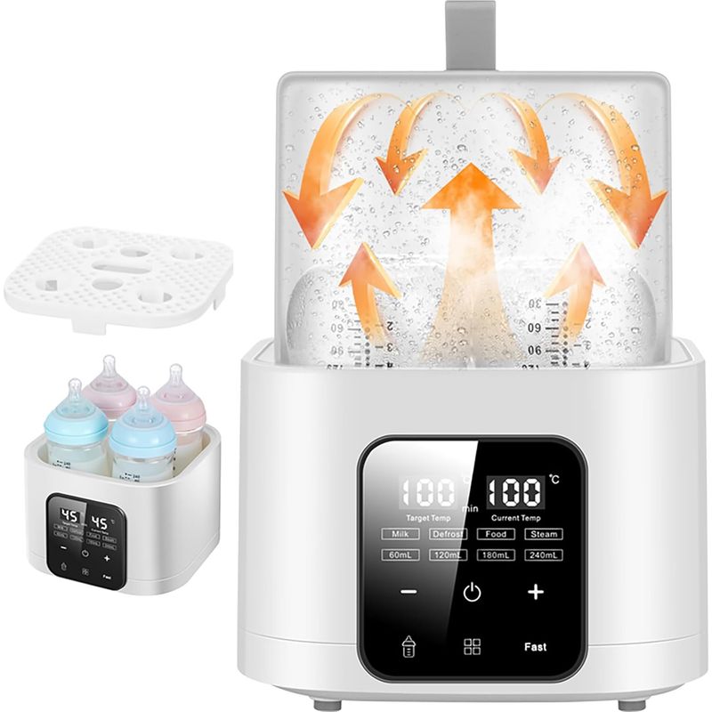 3-in-1 Flaschenwärmer, Zum Auftauen Gefrorener Muttermilch, Led-anzeige, Nachtlicht, Dampfsterilisation, Einstellbare Temperatur (weiß).