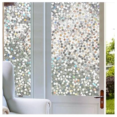 3d-fensterfolie Mit Kieselsteinmuster, Kieselsteinmuster, Klebstofffrei, Elektrostatische Haftung (30 X 100 Cm).