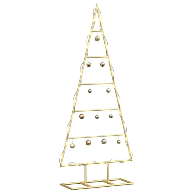 vidaXL Metall Weihnachtsbaum Gold 90 cm Pulverbeschichteter Stahl 42019164