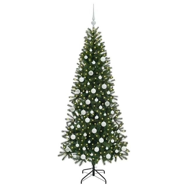 vidaXL Künstlicher Weihnachtsbaum mit 300 LEDs Grün 180 cm PE und PVC 3397357