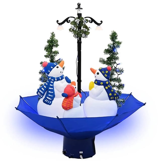 vidaXL Weihnachtsbaum mit Schnee und Schirm-Fuß Blau 75 cm PVC 289929