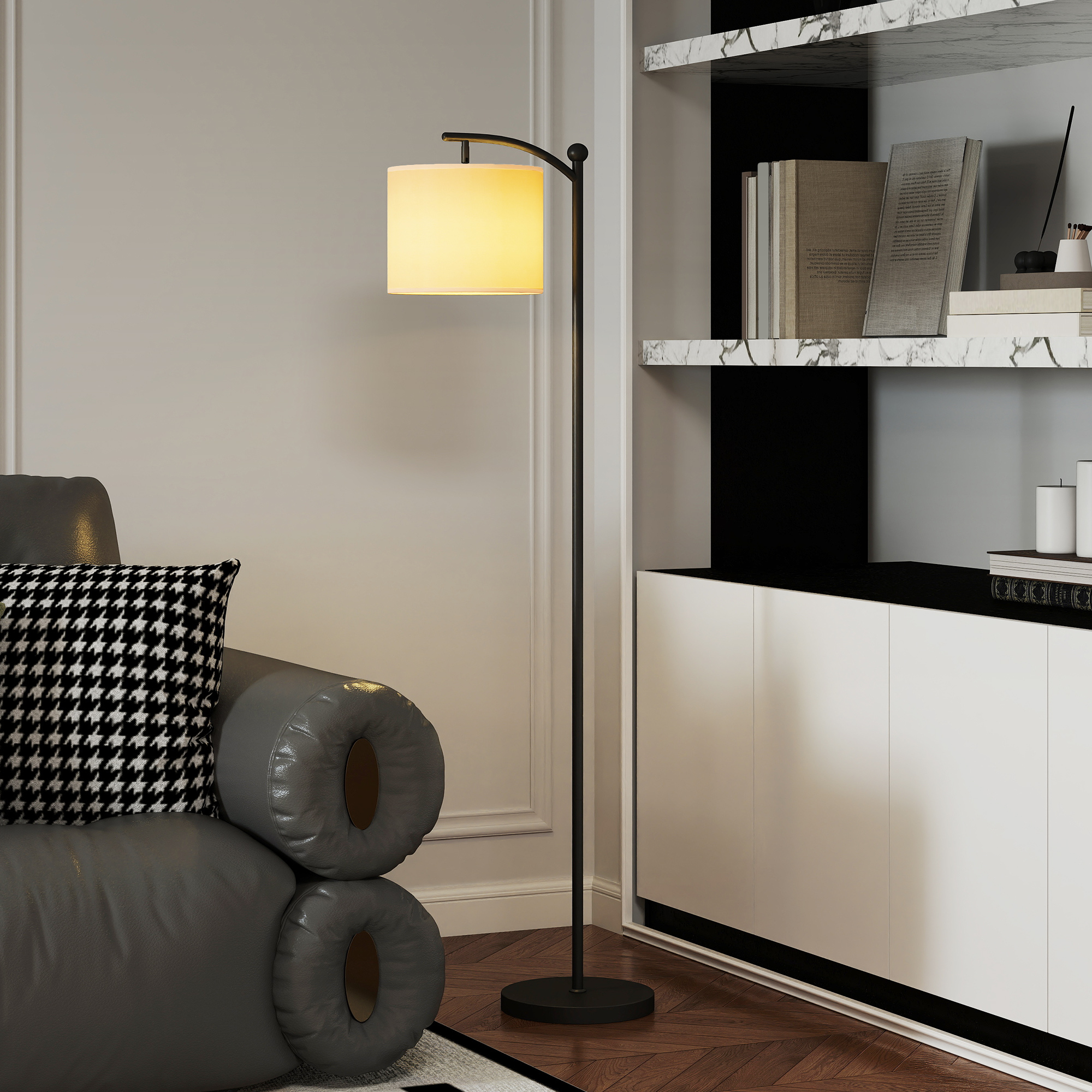 Dimmbare Led-stehleuchte Mit Farbtemperaturen, Stufenloser Helligkeitsregelung, Fernbedienung, 60-minuten-timer, Schwarz