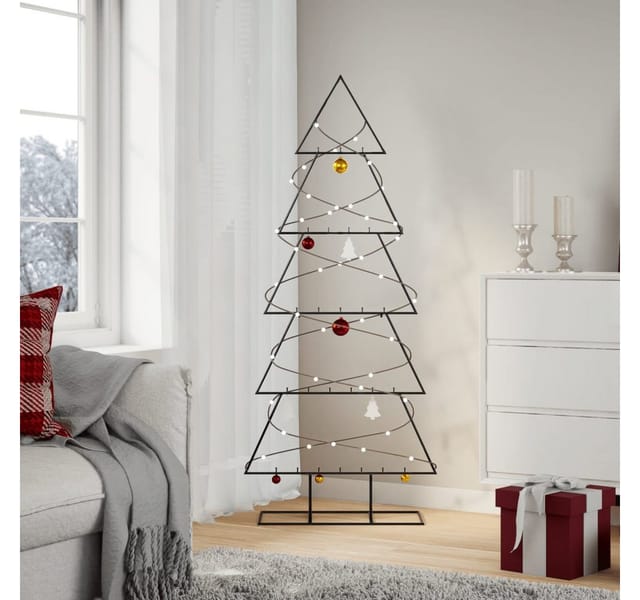 vidaXL Metall-Weihnachtsbaum für Dekorationen Schwarz 150 cm 4018951