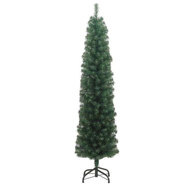 vidaXL Künstlicher Weihnachtsbaum Schlank mit Ständer Grün 180 cm PVC 320950