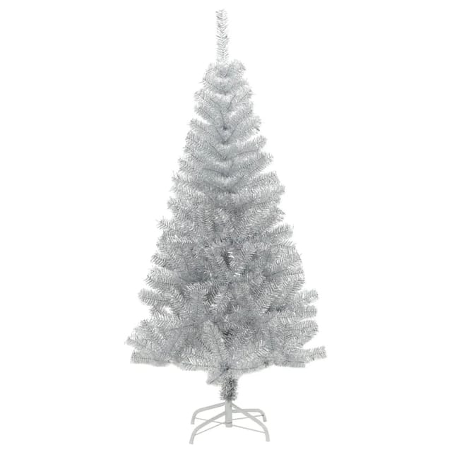 vidaXL Künstlicher Weihnachtsbaum mit Ständer Silber 120 cm PET 329187