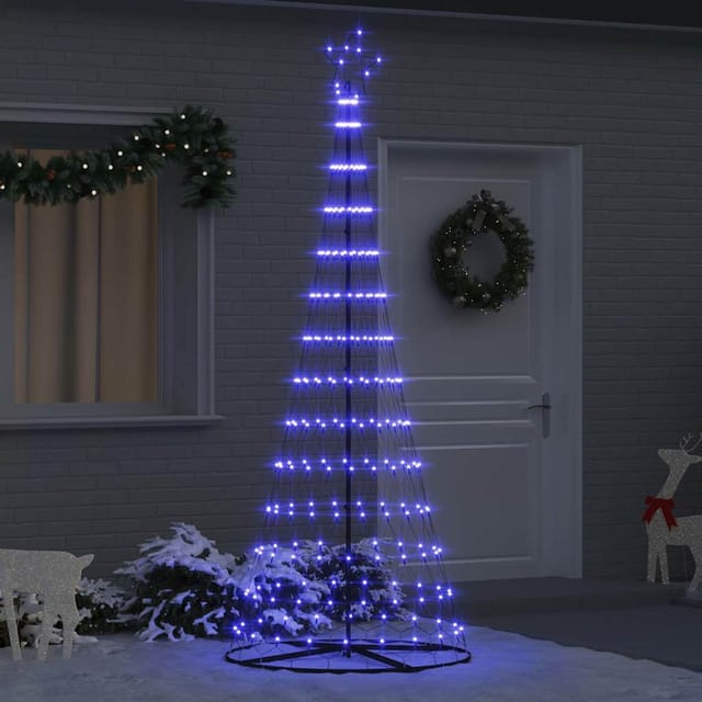 vidaXL LED Weihnachtsbaum mit 290 LEDs Blau 100 x 100 x 250 cm Metall 42018785
