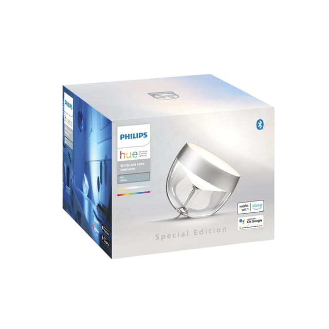 Philips Hue Smart-LED-Tischleuchte Iris White & Color Ambiance Silber