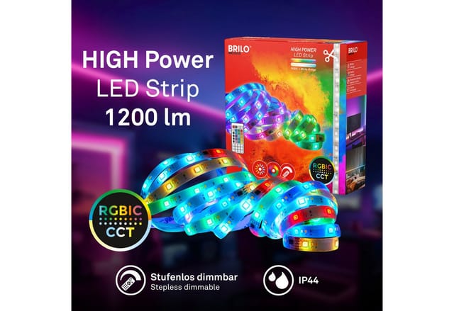 Brilo LED-Band Selbstklebend RGBIC CCT 24 W Weiß 5 m