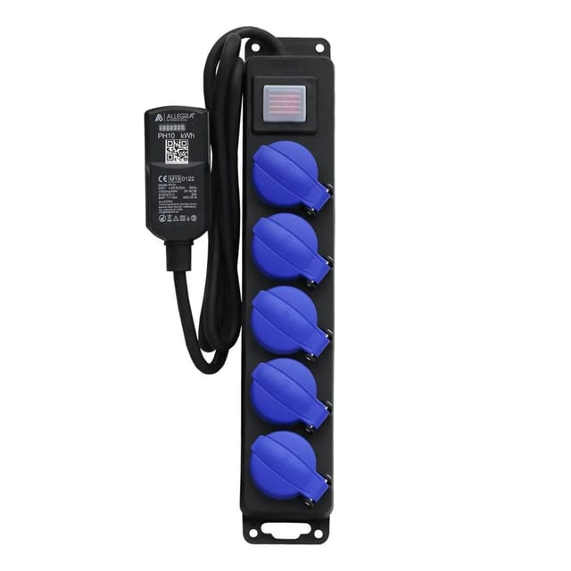 ALLEGRA MID Stromzähler PH10 mit 5 Fach Profi Verteilersteckdosenleiste