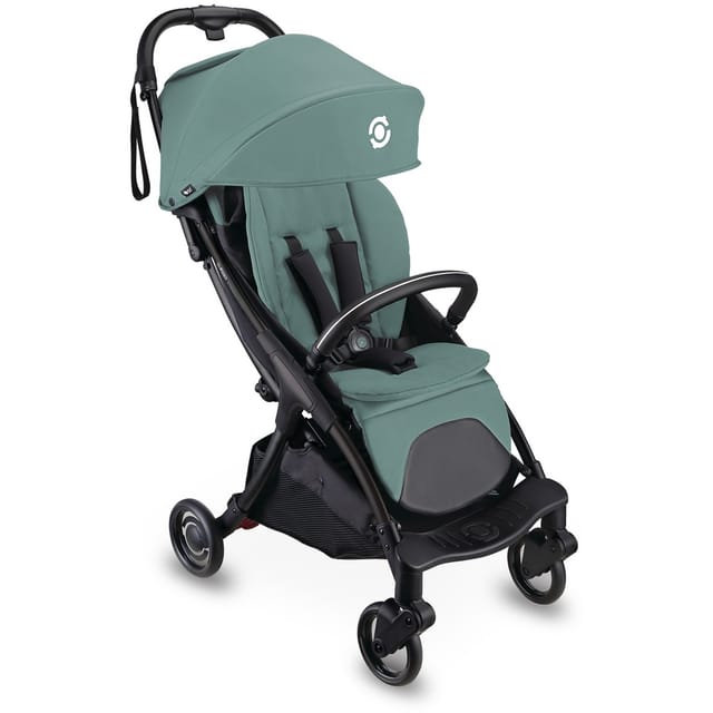 Globber Stroll Lite Buggy für Baby und Kleinkind 1-Hand-Falt-Automatik Leichtgewicht 5/6 Zoll Bereifung Türkis