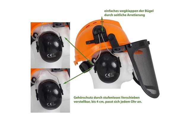 TRUTZHOLM Forsthelm mit Visier und Gehörschutz 50 bis 66 cm Verstellbar