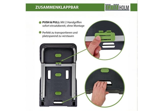 TRUTZHOLM Plattformwagen Klappbar Traglast 150 kg Leicht Mobil