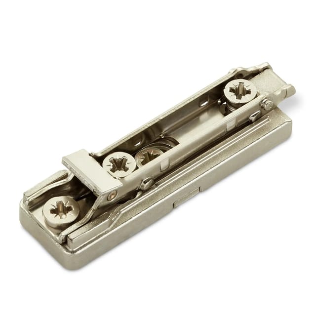 SALICE Blitz Montageplatte Linear H3 Exzenterverstellung mit Euroschrauben Nickel Matt