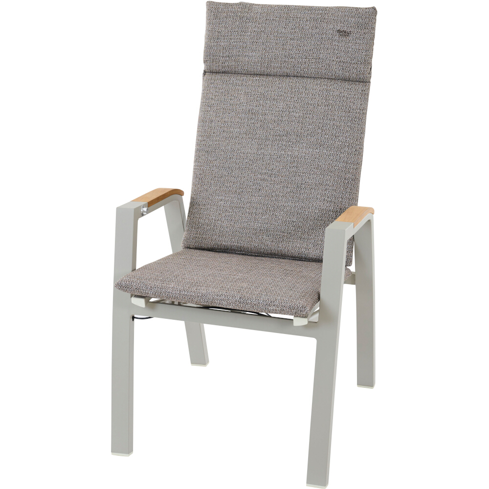 Siena Garden Lindos Relax Move Sessel Matt Seidengrau/mocca 2 Stck Alu/teak Fsc 100%+kissen