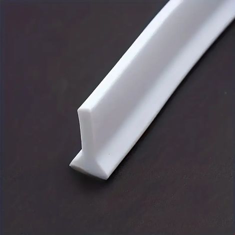 Packung T-förmige Duschraum-wasserrückhalteleiste, Wasserdichte Und Flexible Sockelleiste – 1 M X 1,6 Mm X 30 Mm – Weiß