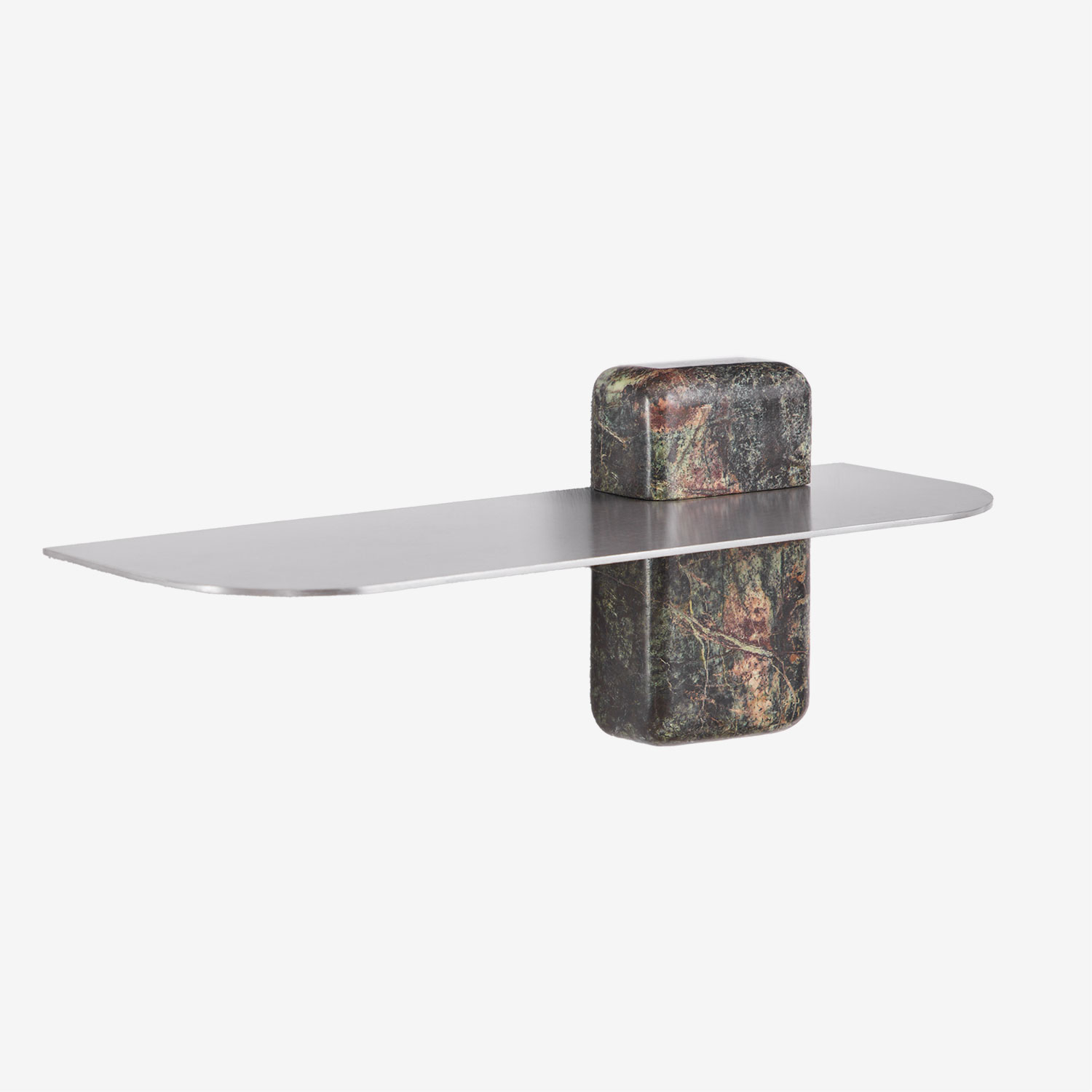 Sklum Wandregal Für Das Badezimmer Aus Edelstahl Serbian Grüner Marmor Forest &x2194&xfe0e 45 Cm