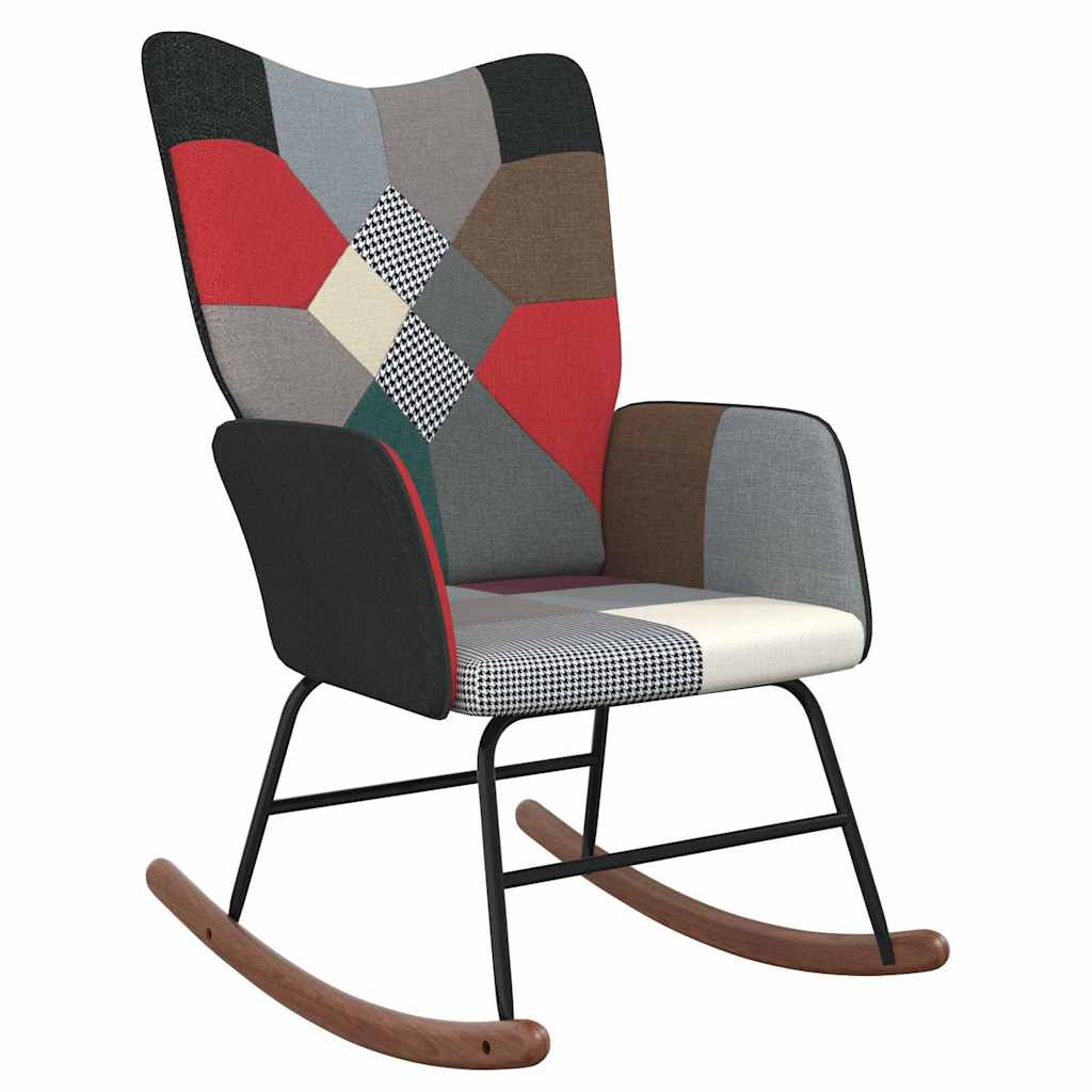 Schaukelsessel Mit Hocker Patchwork Stoff