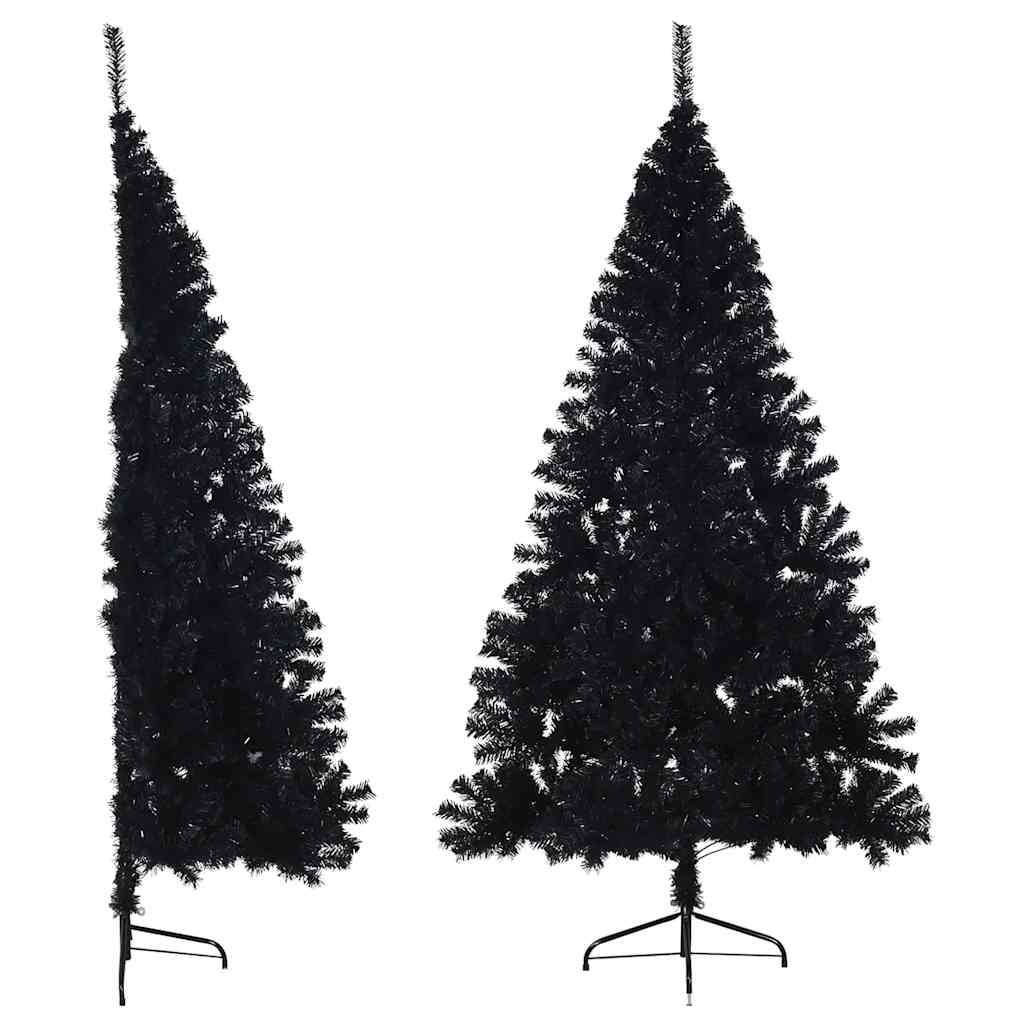 Künstlicher Halb-weihnachtsbaum Mit Ständer Schwarz 180 Cm Pvc