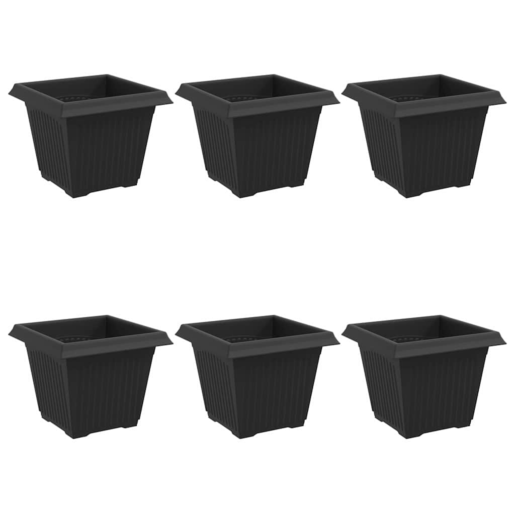 Maison Exclusive - Quadratischer Blumentopf 6 Stk. Schwarz 20 X 2