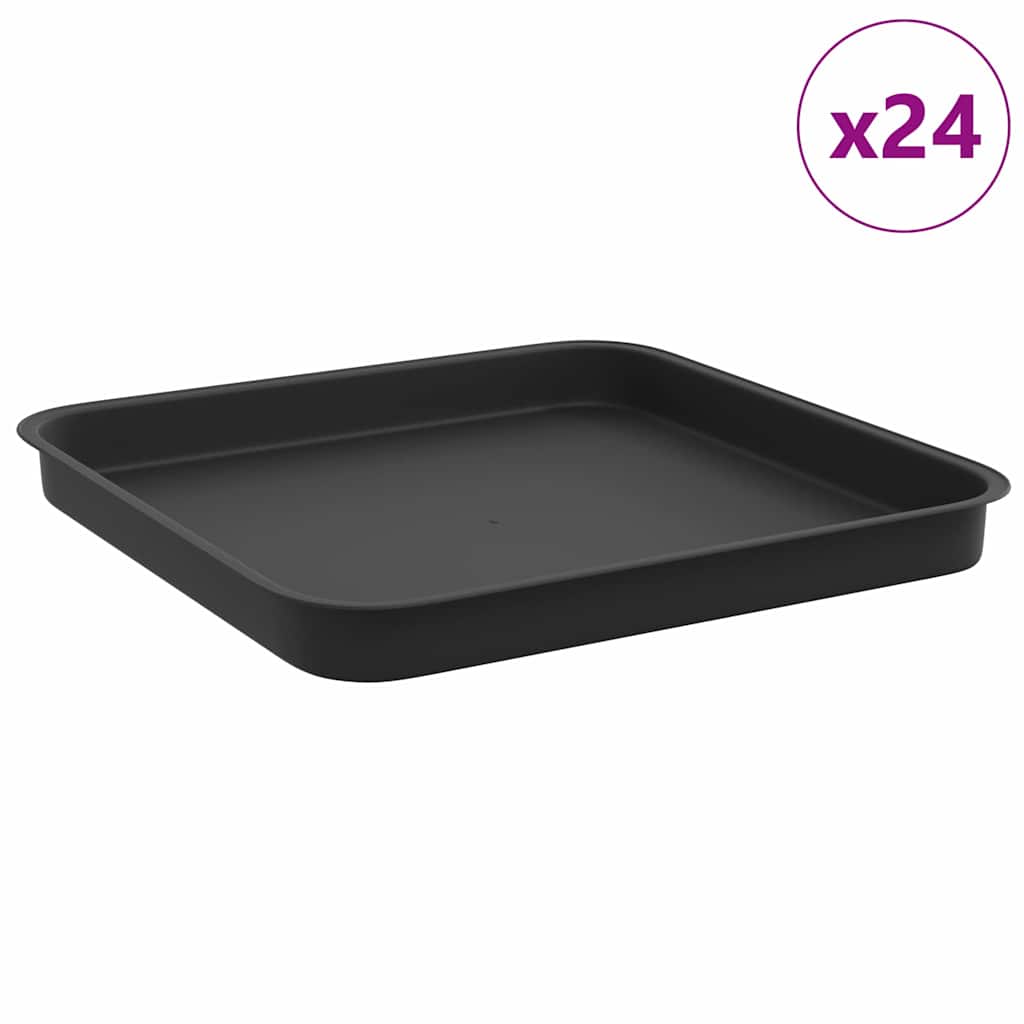 Maison Exclusive - Quadratisches Blumentablett 24 Stk. Schwarz 21