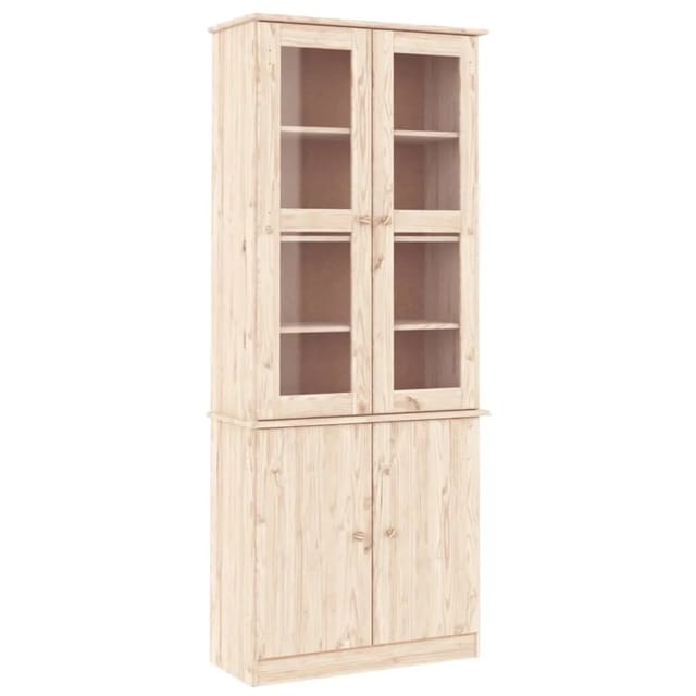 vidaXL Vitrinenschrank ALTA 77x35x186,5 cm Massivholz Kiefer 353949
