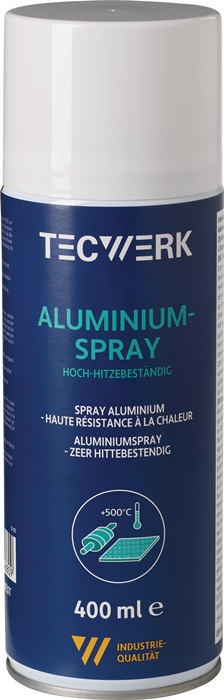 Tecwerk Aluminiumspray B.+500gradc Hellsilber,glänzend 400ml Spraydose Tecwerk