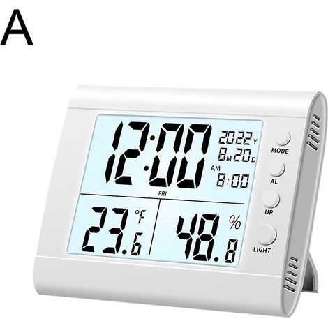 Hygrometer: Digitales Temperatur- Und Feuchtigkeitsmessgerät (wecker, Weiß)