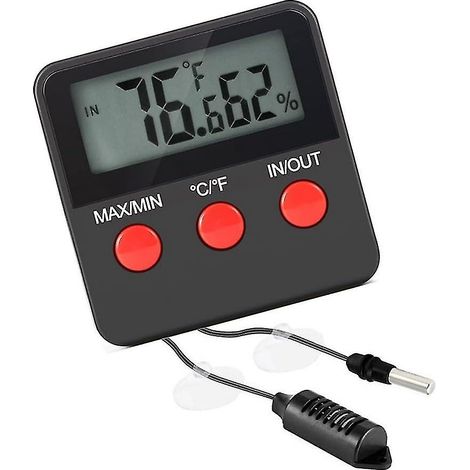 Reptilienthermometer-hygrometer, Feuchtigkeits- Und Temperatursensor, Digitales Instrument Geeignet Für Terrarien, Inkubatoren Und Glasbehälter, Industriegerät Mit Display.