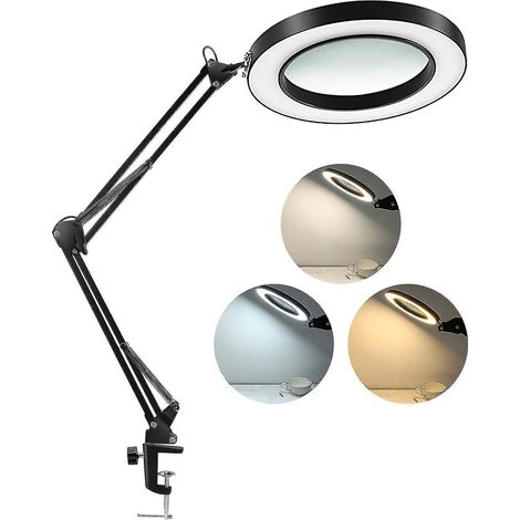 Led-lupe Mit Klemme, 1500 Lumen, Stufenlos Einstellbare Helligkeit