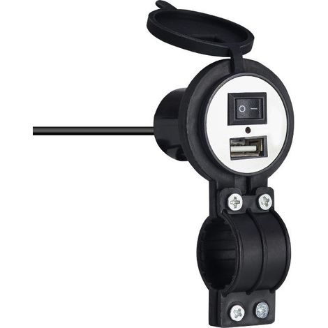 Set Mit 2 Universellen Usb-direktladegeräten Für Motorräder Mit Schalter, 1,5a Schnellladung, Wasserdicht, Für Mobiltelefon Und Auto.