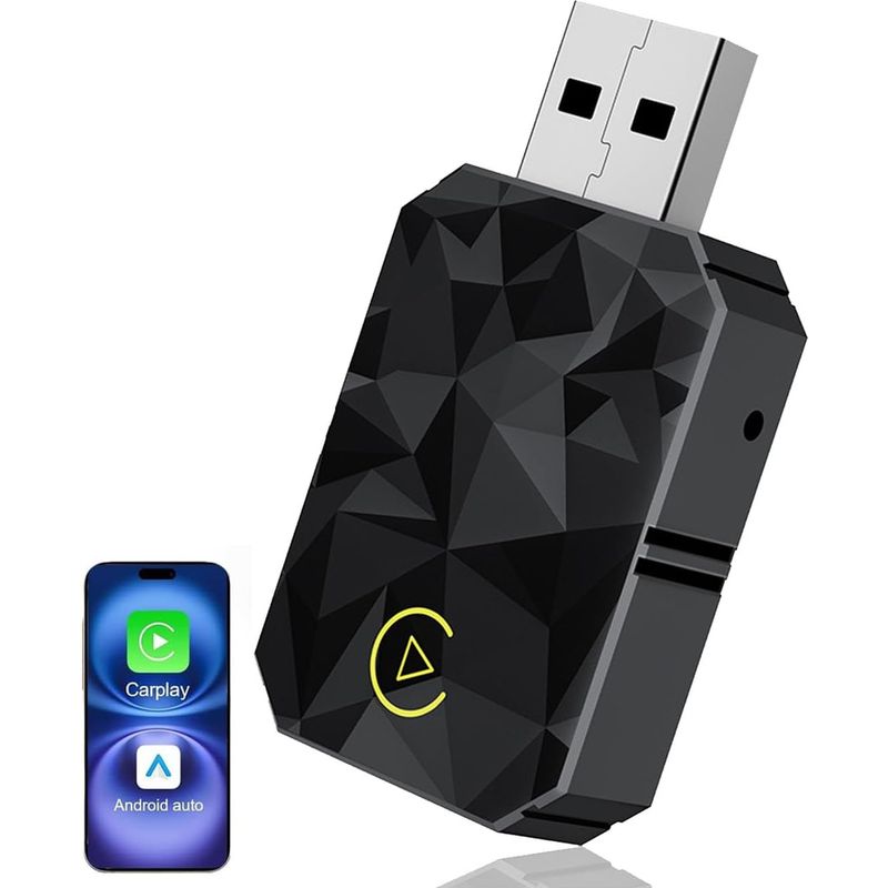 2-in-1 Wireless Carplay-adapter Für Android Auto, Stabil Und Latenzfrei, 5 Ghz Wi-fi + Bluetooth 5.0, Kompatibel Mit Apple/android, Sprachsteuerung Und Schnelle Verbindung.