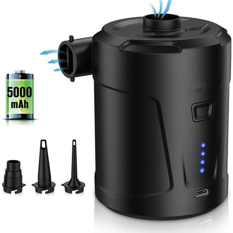 Tragbare Elektrische Luftpumpe Für Planschbecken, Luftmatratzen Und Schlauchboote (schwarz)