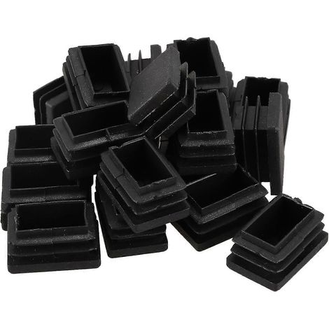 Packung Mit 20 Rechteckigen Kunststoff-endkappen, Gewindeeinsätzen Für 30 Mm X 20 Mm Rohre