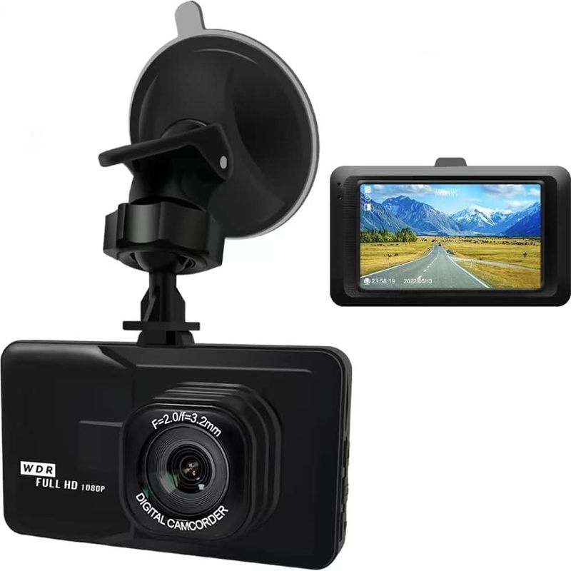Full-hd-1080p-dashcam Mit 3-zoll-lcd-bildschirm Und Frontkamera