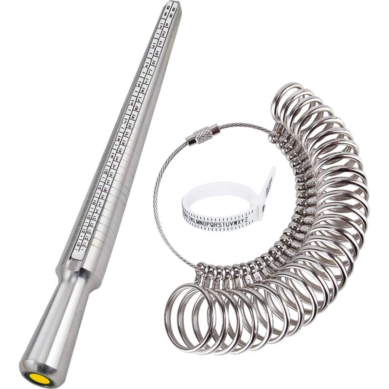 Ringgrößenmesser, Ringgrößenmesser Zur Messung Von Fingergrößen Für Ringe, Größen A-z, Metall/stahl/kunststoff