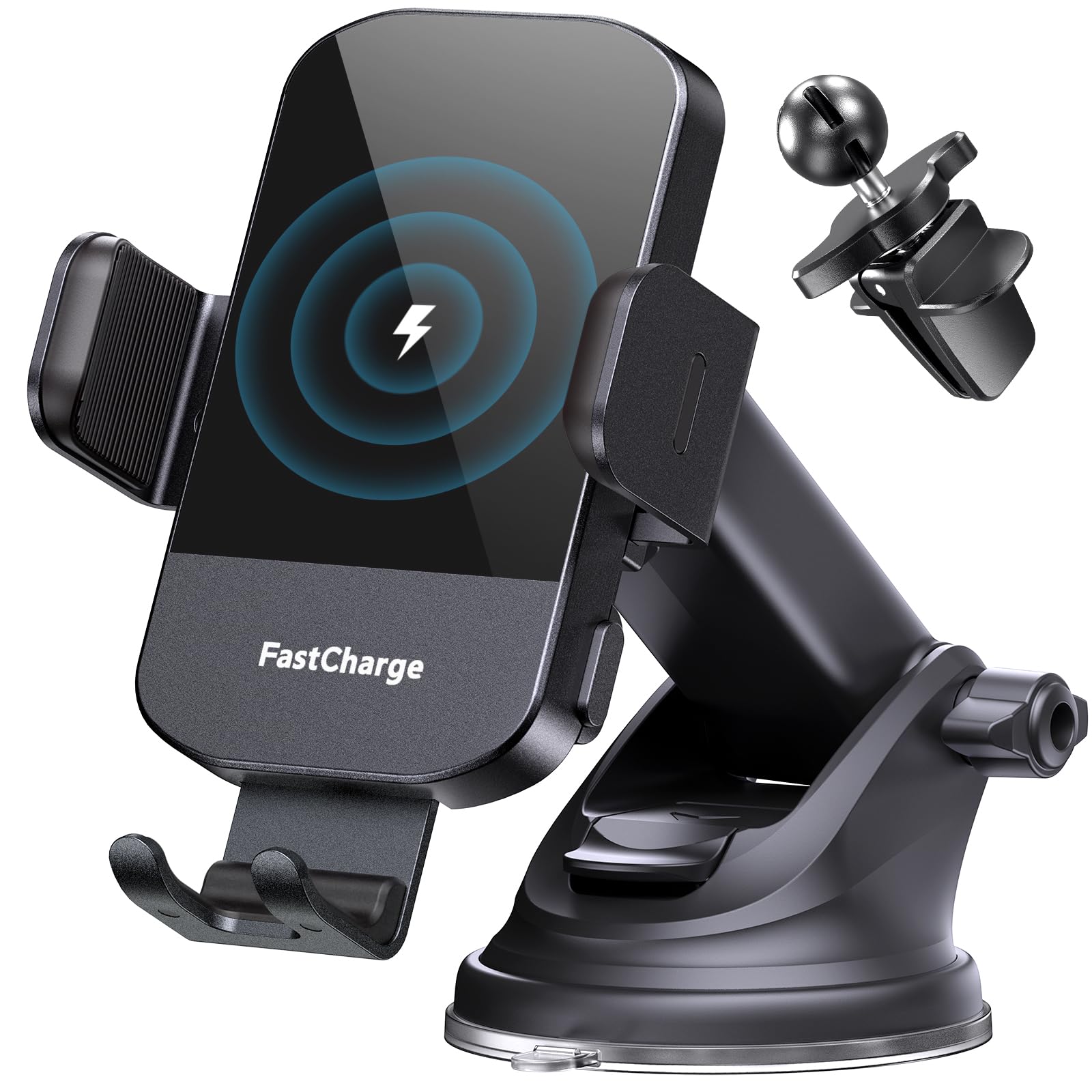 Kabelloses Autoladegerät, Auto-klemm-autoladegerät Mit 15 W Schnellladung, Telefonhalterung, Kompatibel Mit Iphone 16, 15, 14, 13, 12 Pro Max, 11, Xr, Xs, Samsung Galaxy S24 Ultra, S23, S22, S21, S20,