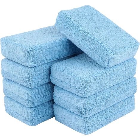 Mikrofasertücher – 8er-pack, Autowaschschwämme, Premium-mikrofaser-reinigungsschwämme Und -tücher – Blau