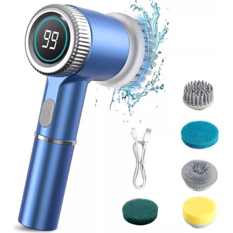 5-in-1 Kabellose Elektrische Reinigungsbürste Für Die Effiziente Reinigung Von Badezimmern, Küchen Und Autos.