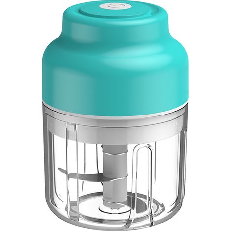 Tragbarer, Kabelloser Gemüseschneider, Kleine Elektrische Küchenmaschine Für Knoblauch Und Gemüse, Zum Würfeln, Hacken Und Pürieren, 100 Ml, Blau