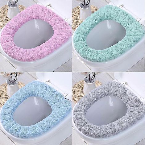 Beheizbarer Wc-sitzbezug, Set Mit 4 Weichen Und Waschbaren Wc-sitzbezügen
