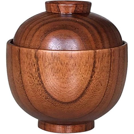 Holzschüssel Mit Deckel, Servierschale Aus Holz, Suppenschüssel, Salatschüssel