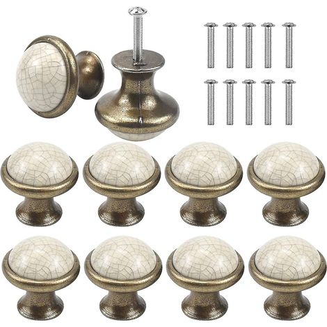 Set Mit 10 Runden Keramik-schubladengriffen, 36 Mm, Für Möbel