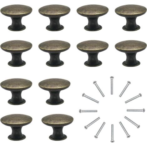 Set Aus 12 Vintage-tür- Und Schubladengriffen Aus Messing (30 Mm) Für Küchenmöbel.