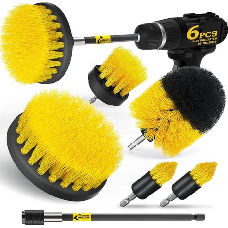 Set Mit 6 Elektrischen Mehrzweck-reinigungsbürsten, Gelb.